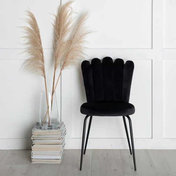 Venture Home Krzesła stołowe Limhamn, 2 szt., aksamitne, czarne