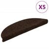 vidaXL Maty na schody samoprzylepne 5 szt. 56x17x3 cm Brązowe p&oacute;łokrągłe