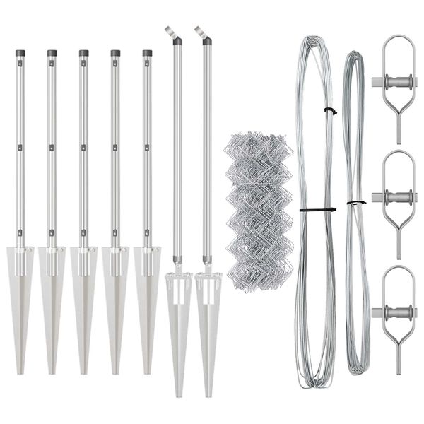 vidaXL Słupek ogrodzeniowy. Srebrny 10 x 0,8 m (siatka 40 x 40 mm)