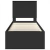 vidaXL Ramka łóżka Z zagłówkiem Czarny 75 x 190 cm Lite drewno sosnowe