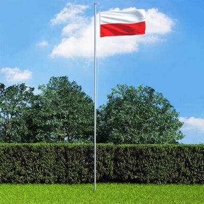 vidaXL Flaga Polski z aluminiowym masztem, 6,2 m