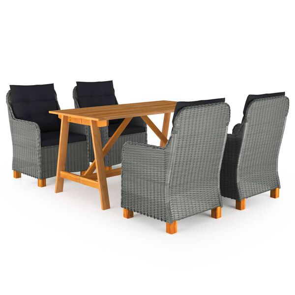 vidaXL 5-częściowy zestaw mebli ogrodowych, jasnoszary