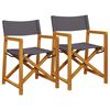 vidaXL Składane krzesła reżyserskie, 2 szt., ciemnoszara tkanina