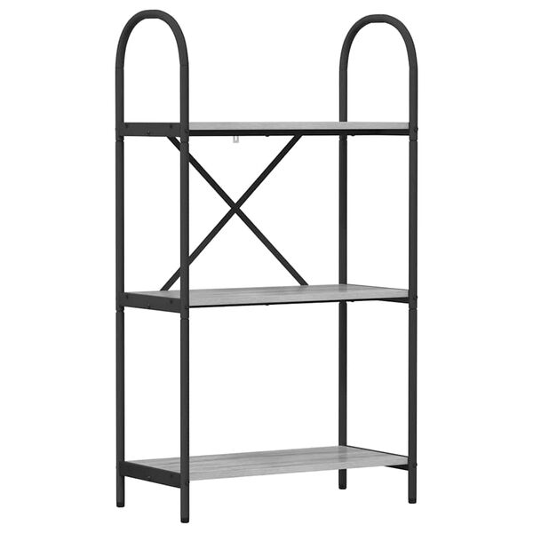 vidaXL P&oacute;łka na książki Szary Sonoma 60 x 30 x 109 cm