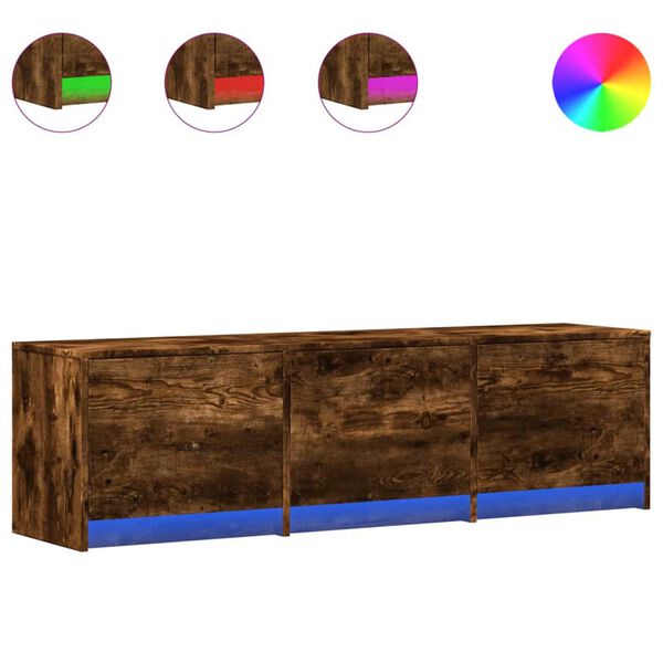 vidaXL Szafka pod telewizor z LED Dąb wędzony 140 x 34 x 40 cm