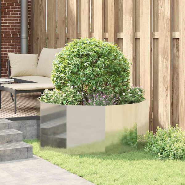 vidaXL Donica Srebrny 120 x 120 x 50 cm Stal Galwanizowana