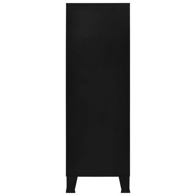 vidaXL Industrialna szafka do przechowywania, czarna 75x40x120 cm stal