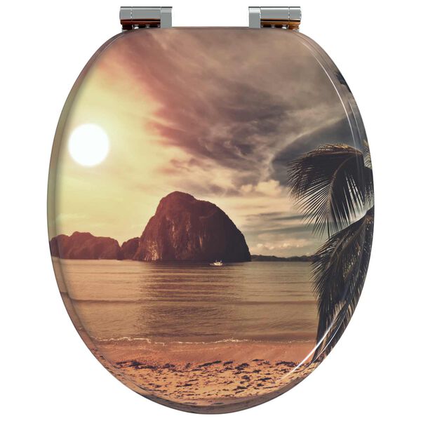 vidaXL Deska toaletowa z samoodblokowaniem Pomarańczowy 44 x 38 cm