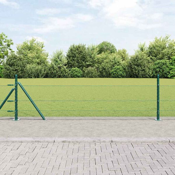 vidaXL Słupek ogrodzeniowy. Zielony 25 x 0,5 m (siatka 13 mm) Stal