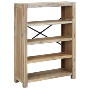 vidaXL Regał na książki z 4 p&oacute;łkami 80x30x110 cm, lite drewno akacjowe
