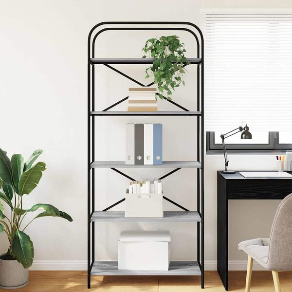 vidaXL P&oacute;łka na książki Szary Sonoma 80 x 30 x 183 cm