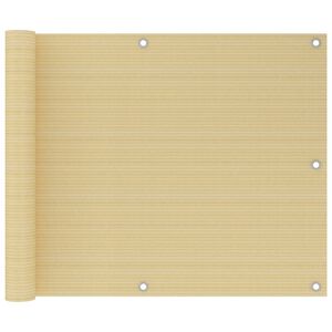 vidaXL Parawan balkonowy, beżowy, 75 x 300 cm, HDPE