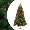 vidaXL Sztuczna choinka z bombką 120 cm 150 LED Ciepła biel PVC