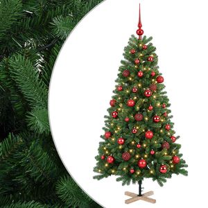 vidaXL Sztuczna choinka z bombką 120 cm 150 LED Ciepła biel PVC