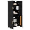 vidaXL Highboard Czarny Dąb 69,5 x 34 x 180 cm Materiał drewnopochodny