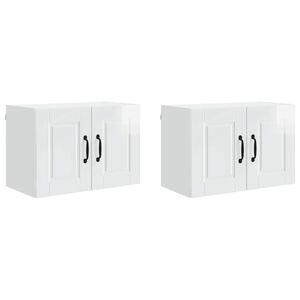 vidaXL Szafka ścienna PORTO 2 pcs Wysoki połysk biały 60 x 31 x 40 cm