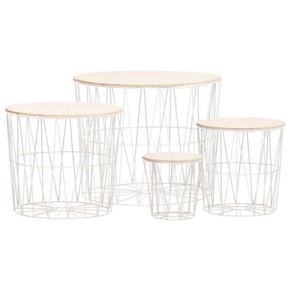 vidaXL Stoliki kawowe, 4 szt., białe