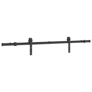 vidaXL System do montażu drzwi przesuwnych, 183 cm, stal, czarny