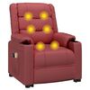 vidaXL Podnoszony fotel masujący, winna czerwień, sztuczna skóra