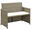 vidaXL 2-osobowa sofa ogrodowa z poduszkami, polirattan, beżowa
