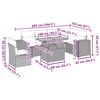 vidaXL 7-cz. zestaw wypoczynkowy do ogrodu, z poduszkami, szary