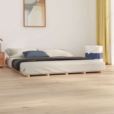 vidaXL Rama łóżka, 200 x 200 cm, lite drewno sosnowe