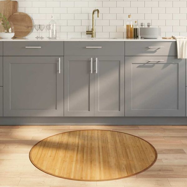 vidaXL Dywan okrągły, naturalny, 100 cm, bambusowy