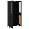 vidaXL Highboard Czarny Dąb 69,5 x 34 x 180 cm Materiał drewnopochodny