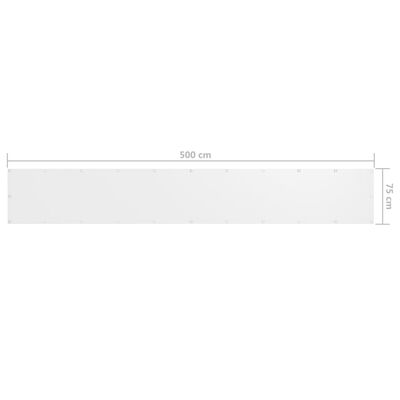 vidaXL Parawan balkonowy, biały, 75x500 cm, tkanina Oxford