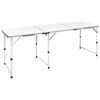 vidaXL Składany, aluminiowy st&oacute;ł kempingowy z regulacją wysokości 180 x 60 cm