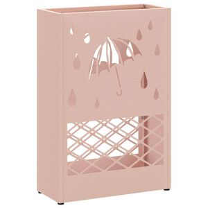 vidaXL Stojak na Parasol Deszczowy r&oacute;żowy 28 x 12 x 41 cm Stal
