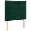vidaXL Zagł&oacute;wek do ł&oacute;żka z LED, ciemnozielony, 90x5x118/128cm, aksamit