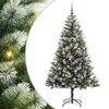 vidaXL Sztuczna Choinka z Zawiasami i Pokryciem Śniegiem 300 LED