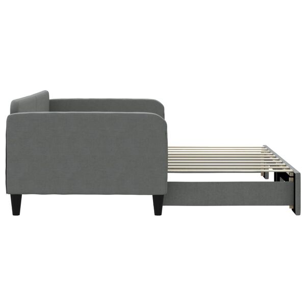 vidaXL Sofa rozsuwana, ciemnoszara, 90x190 cm, tkanina
