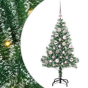 vidaXL Sztuczna choinka z śnieżnym pokryciem z lampkami LED 120 cm