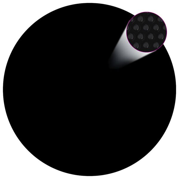 vidaXL Pływająca folia solarna z PE na basen, 527 cm, czarno-niebieska