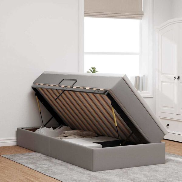 vidaXL Ł&oacute;żko z miejscem na przechowywanie i materacem Ciemnoszary