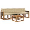 vidaXL Zestaw sof na zewnątrz z poduszką 5 pcs Naturalny i Beżowy