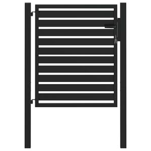 vidaXL Brama ogrodowa zamykana na klucz, czarna, 100x100cm, aluminiowa