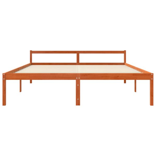 vidaXL Ramka ł&oacute;żka Woskowy Brąz 200 x 200 cm Lite drewno sosnowe