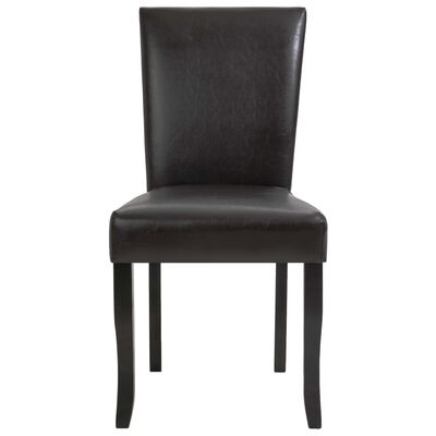 vidaXL Krzesła stołowe, 2 szt., ciemny brąz, sztuczna skóra