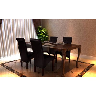 vidaXL Krzesła stołowe, 4 szt., brązowe, obite sztuczną skórą