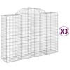 vidaXL Kosze gabionowe, 3 szt, 200x50x140/160 cm, galwanizowane żelazo