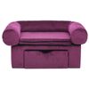vidaXL Sofa dla psa, z szufladą, burgundowa, 75x50x38 cm, pluszowa