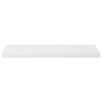 vidaXL Półki ścienne, 4 szt, wysoki połysk, białe, 90x23,5x3,8 cm, MDF