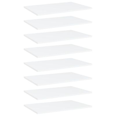 vidaXL Półki na książki, 8 szt., białe, 60x40x1,5 cm, płyta wiórowa