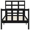 vidaXL Rama ł&oacute;żka z wezgłowiem, czarna, lite drewno