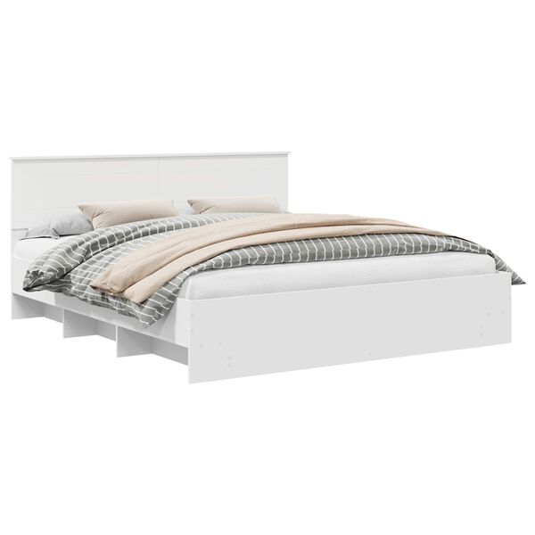 vidaXL Ramka ł&oacute;żka Biały 200 x 200 cm Materiał drewnopochodny