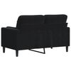 vidaXL 2-osobowa sofa z poduszkami, czarna, 120 cm, aksamit