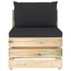 vidaXL Moduł sofy środkowej z poduszkami, impregnowane drewno